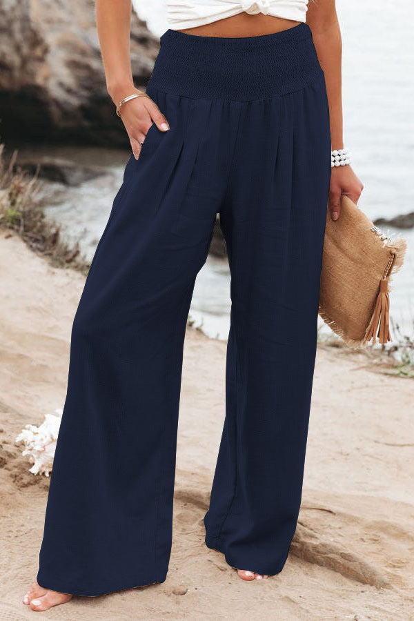 Linen blend trousers