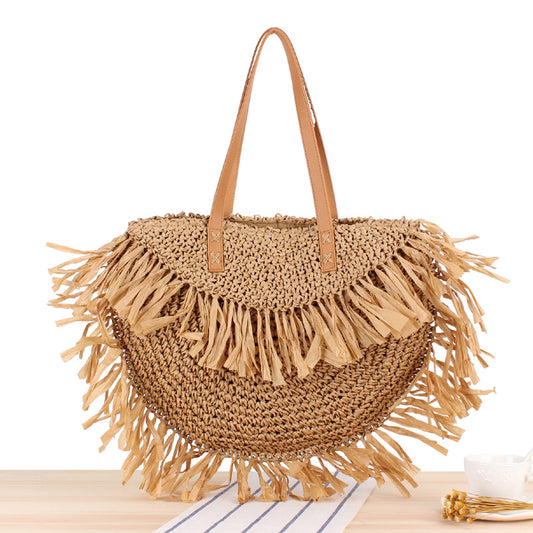 Straw shoulder bag