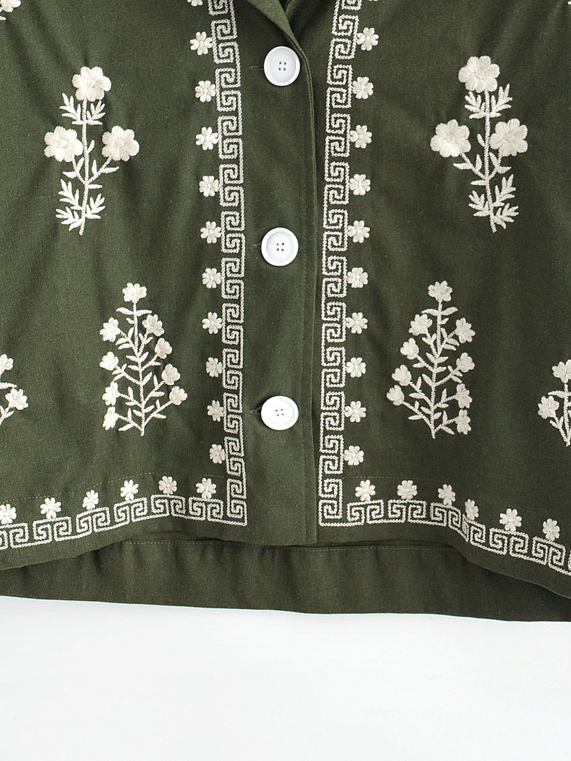 Embroidered Linen Blouse