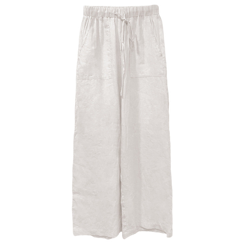 Pure Linen straight leg trousers