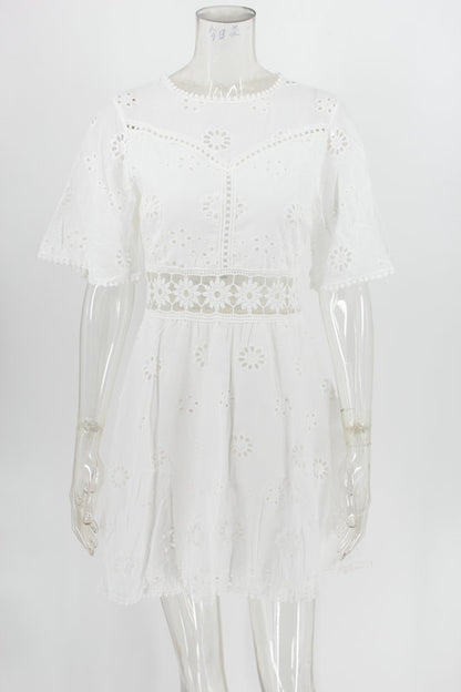 Eyelet embroidery dress