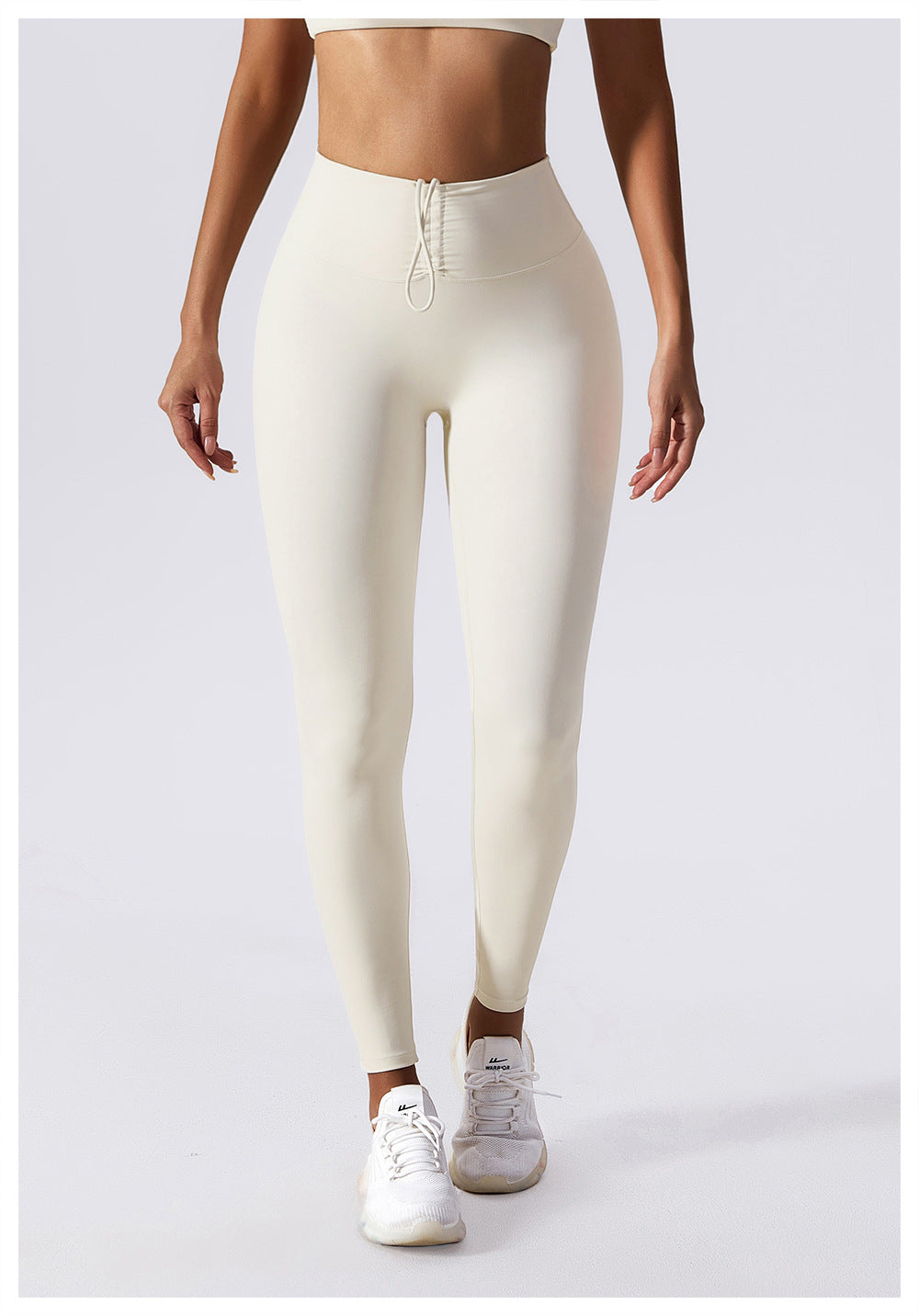 Drawstring leggings with back contouring