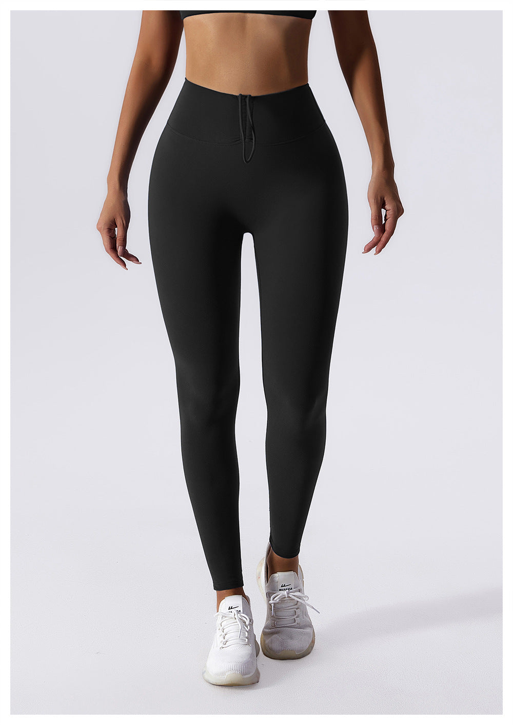 Drawstring leggings with back contouring