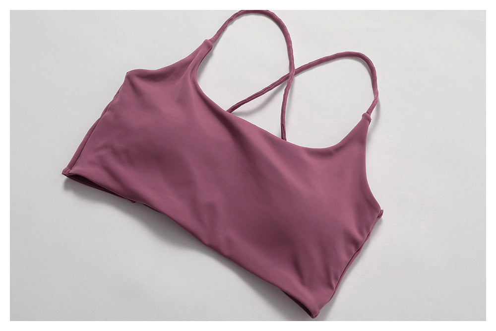 Cross back sports bra