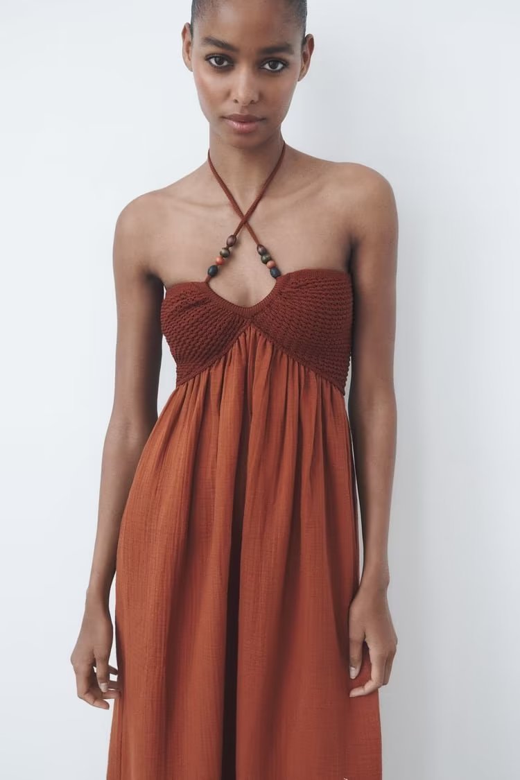 Beaded halter neck dress