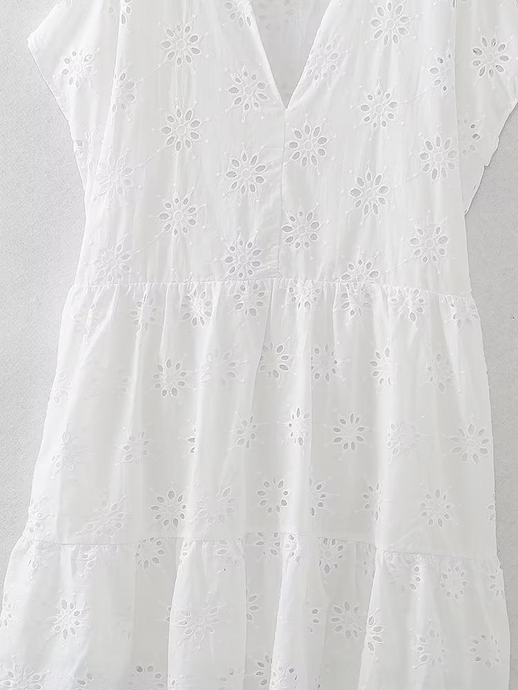 Cutout Embroidered Dress