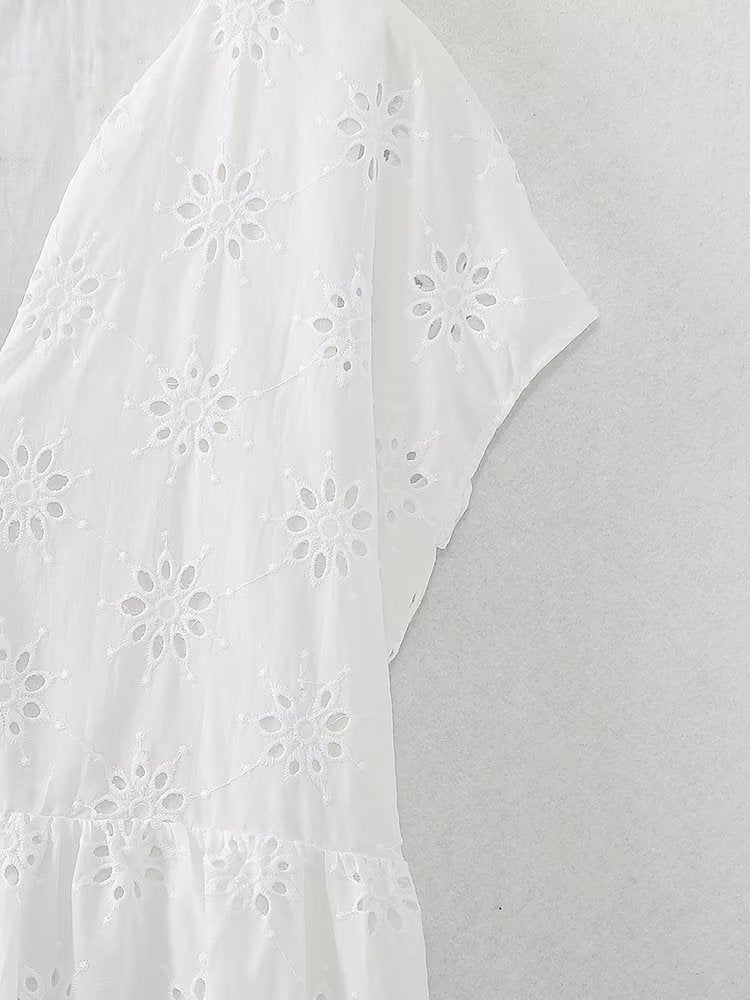 Cutout Embroidered Dress