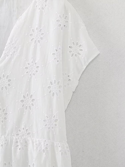 Cutout Embroidered Dress