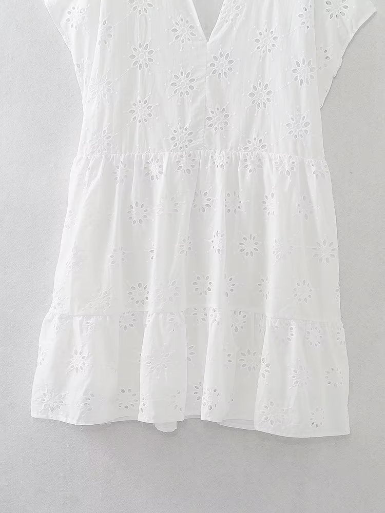 Cutout Embroidered Dress