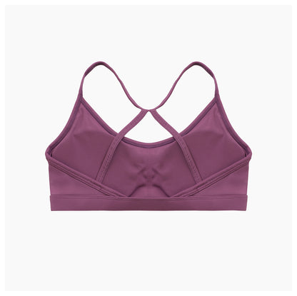 Cross back spaghetti strap sports bra