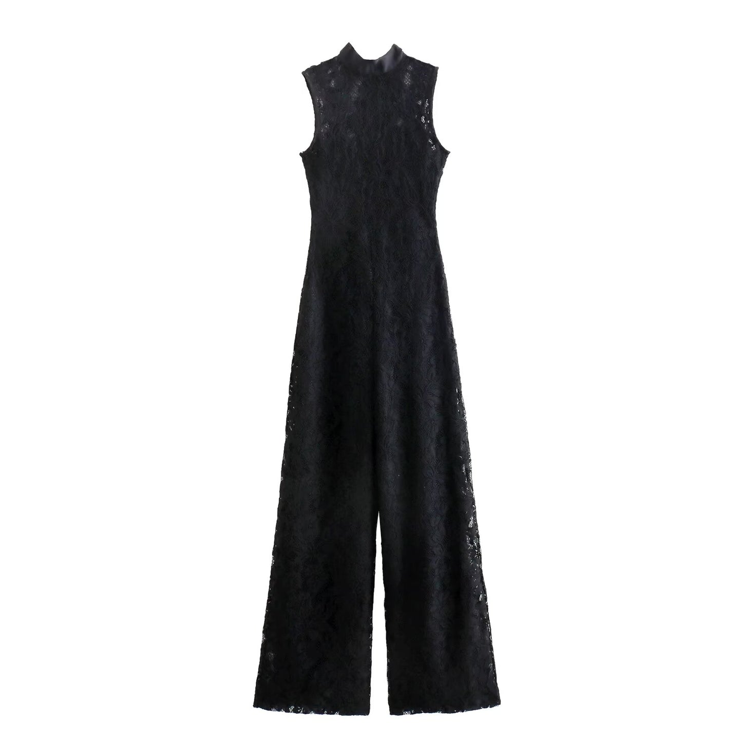 Straight leg lace jumpsuit