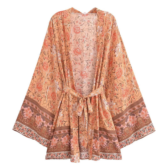 Printed beach kimono