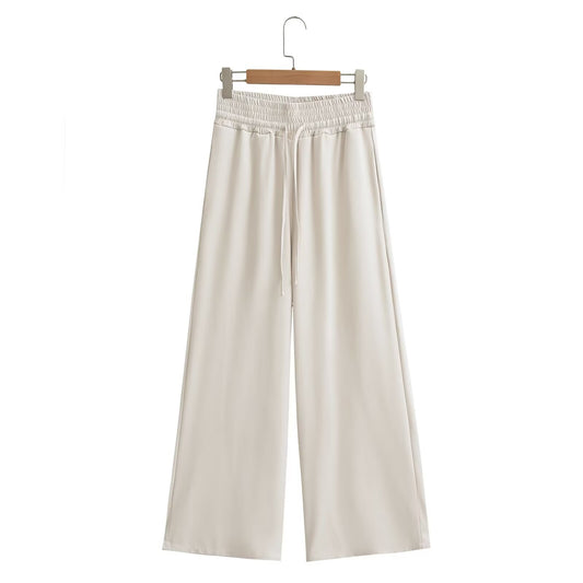 Wide leg casual trousers