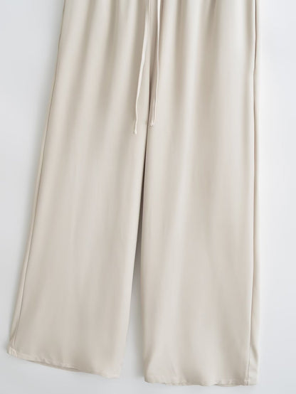 Wide leg casual trousers