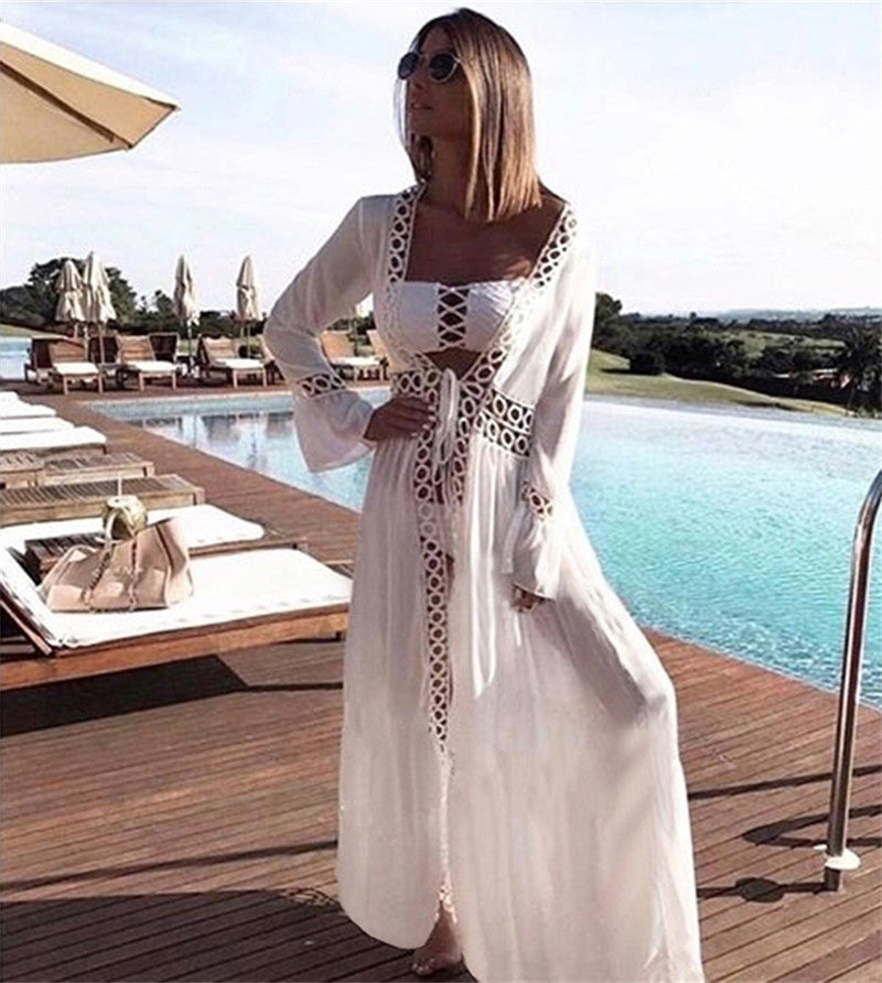 Lace trim beach dress