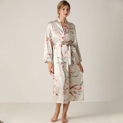 Three piece printed satin loungewear set