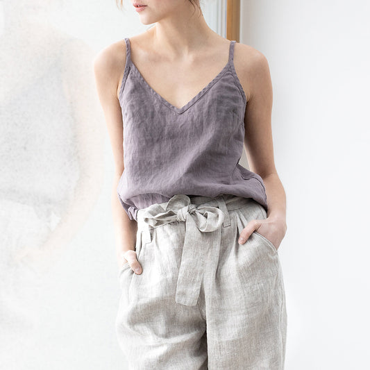 Linen blend cami top