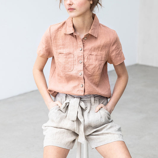 Linen short sleeve shirt