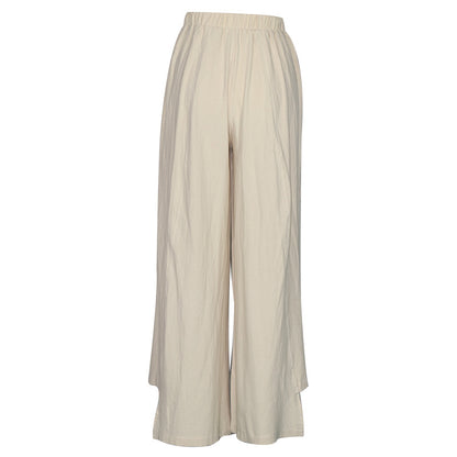 Linen blend  Loose fitting Trousers