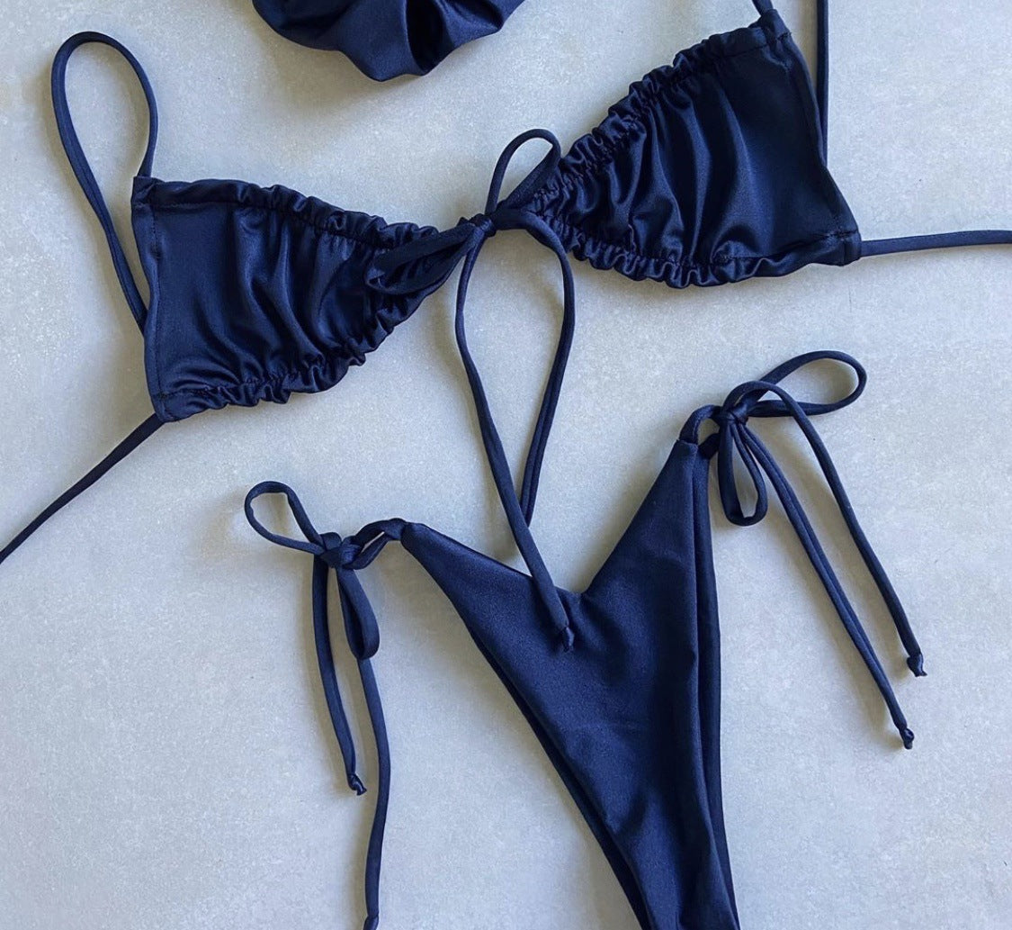 Tie front bikini set