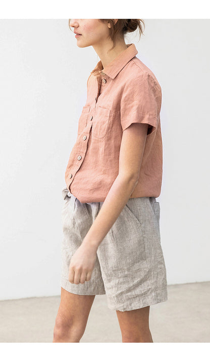 Linen short sleeve shirt