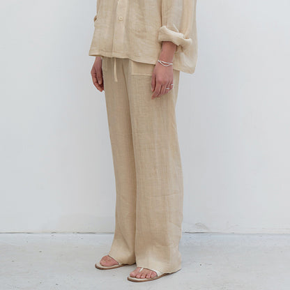 Pure Linen straight leg trousers