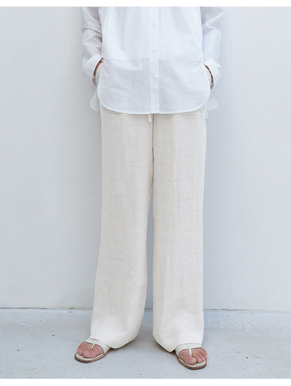 Pure Linen straight leg trousers