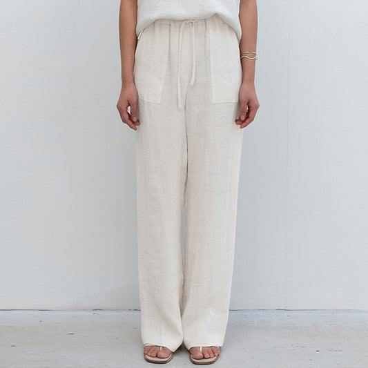 Pure Linen straight leg trousers