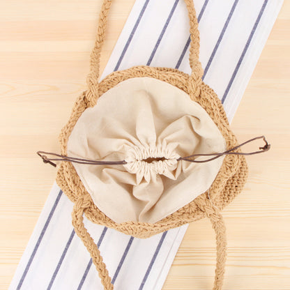 Hand woven straw bag