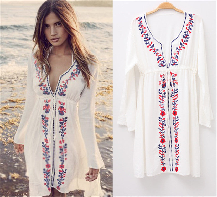 Embroidered Beach Cover-up