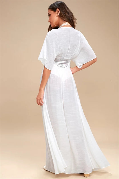 Lace trim beach cover up