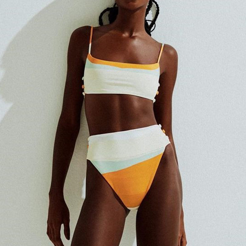 Colour block bikini set