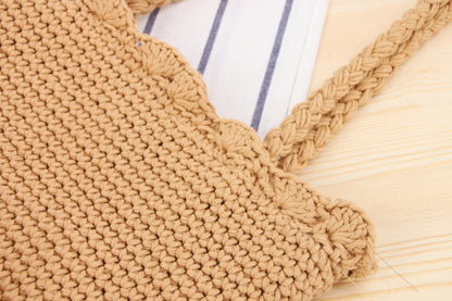 Hand woven straw bag