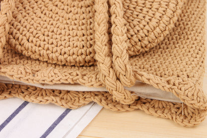 Hand woven straw bag