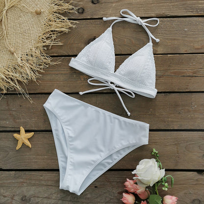 Three piece bikini set with skirt