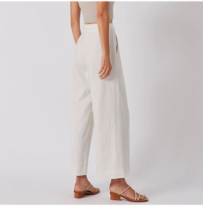 Pure Linen wide leg trousers