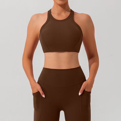 Racerback rib sports bra