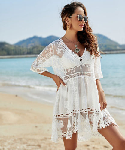 Lace beach cover up