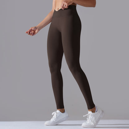 Seamless cross waist leggings