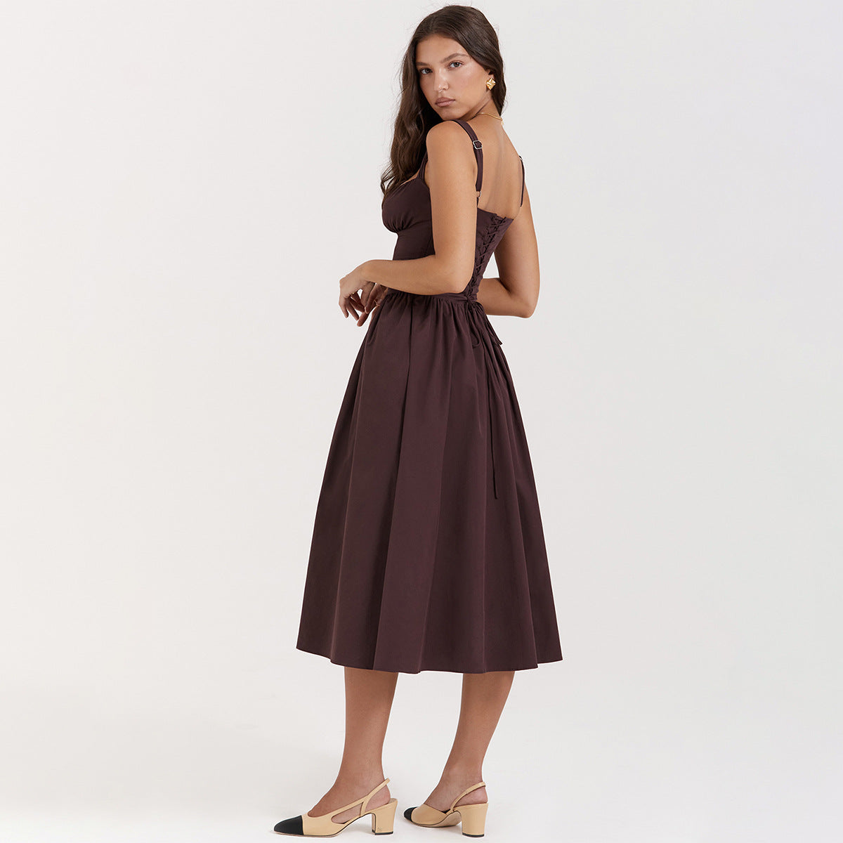 Boat neck midi dress