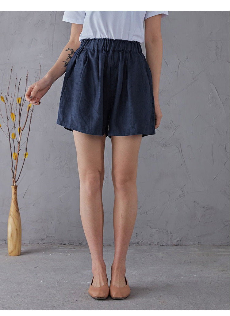 Linen blend shorts