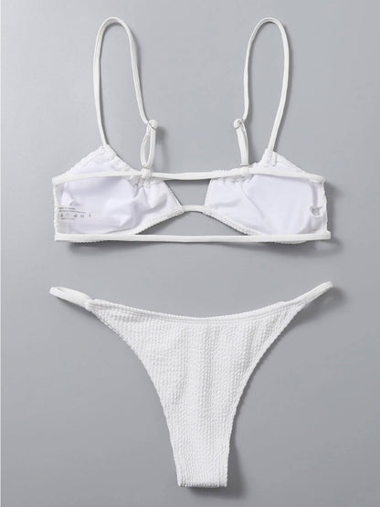 Textured bikini set