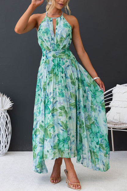 Pleated maxi dress