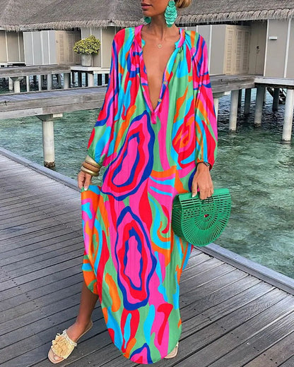 Printed loose fitting maxi dress