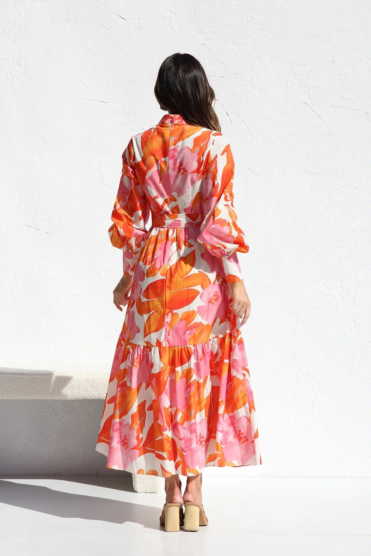 Printed full sleeve maxi dress