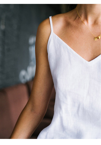 Linen V neck top