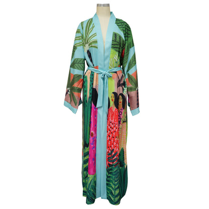 Printed beach kimono