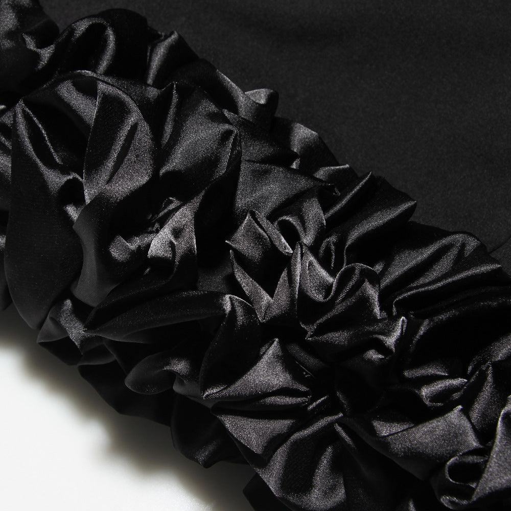 Little black dress with flounce hem