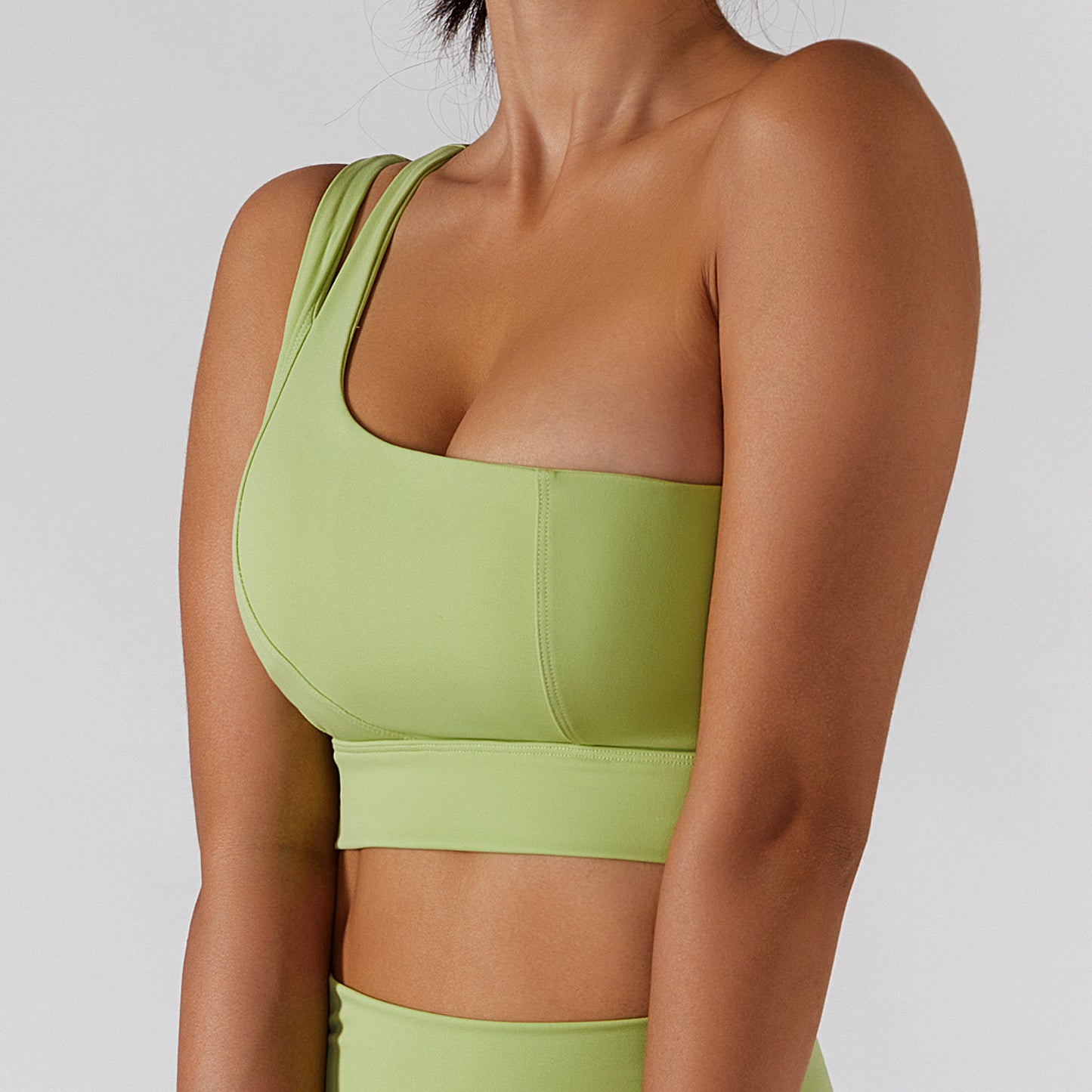 One shoulder sports bra