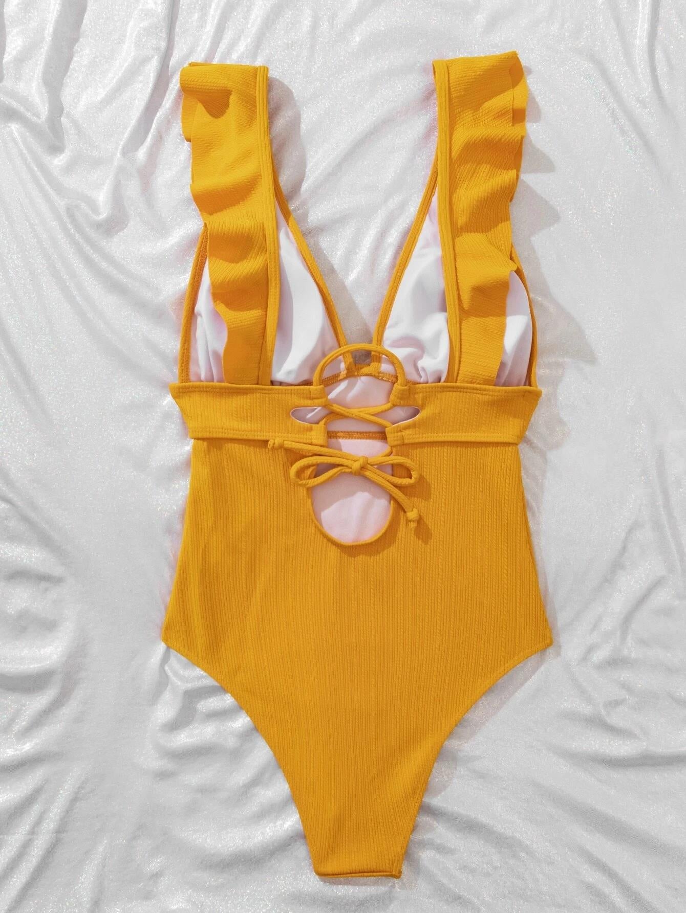 Ruffle trim swimsuit